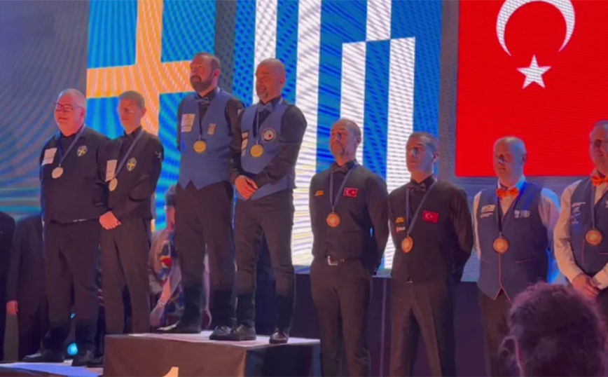 Η Ελλάδα στέφθηκε πρωταθλήτρια Ευρώπης στο μπιλιάρδο μέσα στην Τουρκία