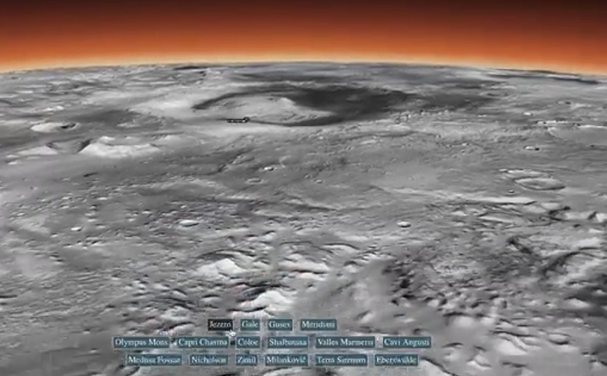 Νέος 3D χάρτης της NASA μάς «ταξιδεύει» στον Άρη
