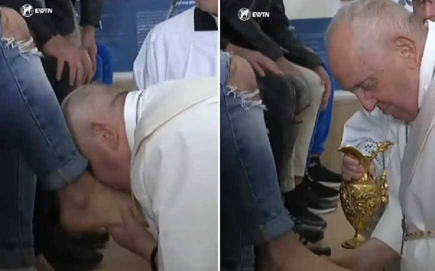 Ο πάπας Φραγκίσκος έπλυνε τα πόδια σε 12 κρατούμενους σε φυλακές ανηλίκων