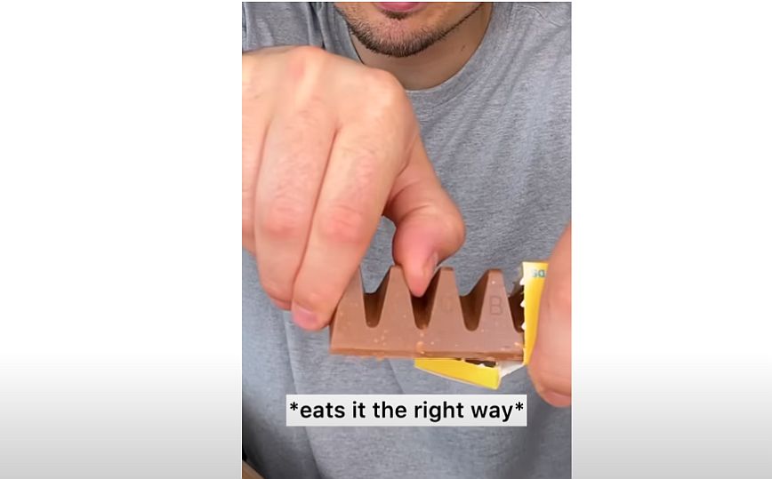 TikToker δείχνει σε βίντεο τον σωστό τρόπο για να φας την σοκολάτα Toblerone