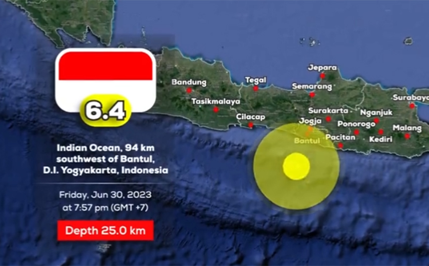 Σεισμός 6,5 βαθμών στην Ιάβα της Ινδονησίας