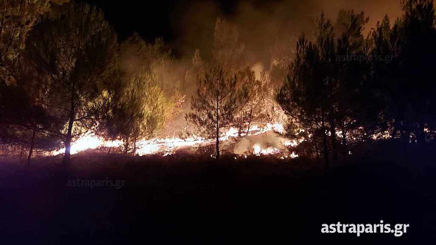Ολονύχτια μάχη με τις φλόγες στη Χίο &#8211; Μήνυμα από το 112 για τις περιοχές Διευχά και Κατάβαση