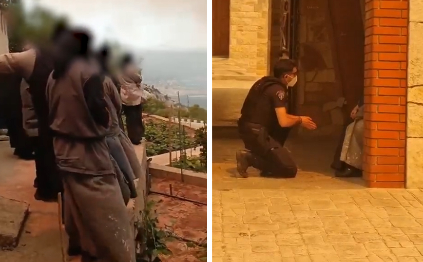Βίντεο: Αστυνομικοί προσπαθούν να πείσουν μοναχές να εγκαταλείψουν το μοναστήρι τους στη Μάνδρα