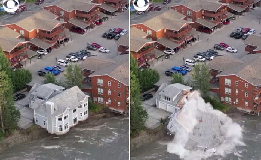 Βίντεο με σπίτι να καταρρέει σε ποτάμι μετά από «έκρηξη παγετώνα»