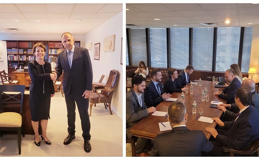 Συνάντηση Γεραπετρίτη με την υπουργό Εξωτερικών του Κοσόβου στη Νέα Υόρκη