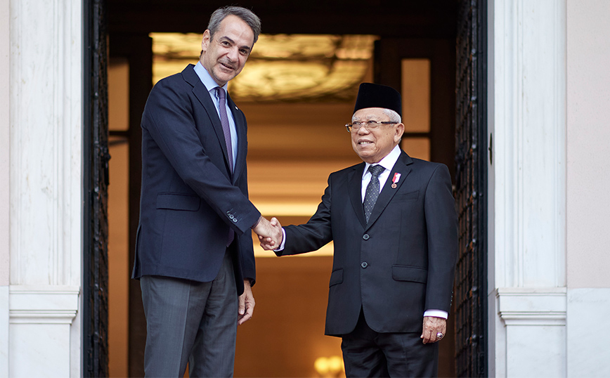 Συνάντηση του Μητσοτάκη με τον αντιπρόεδρο της Ινδονησίας: «Η λύση για βιώσιμη ειρήνη στη Μέση Ανατολή είναι πολιτική»