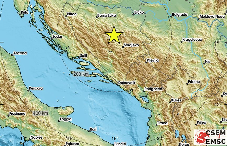 Ισχυρός σεισμός στη Βοζνία-Ερζεγοβίνη