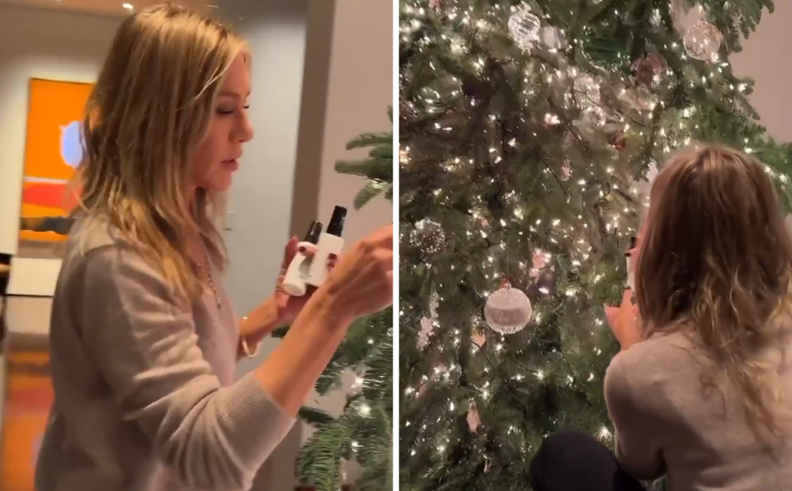 Η Τζένιφερ Άνιστον στόλισε το χριστουγεννιάτικο δέντρο της με&#8230; τον πιο ανορθόδοξο τρόπο