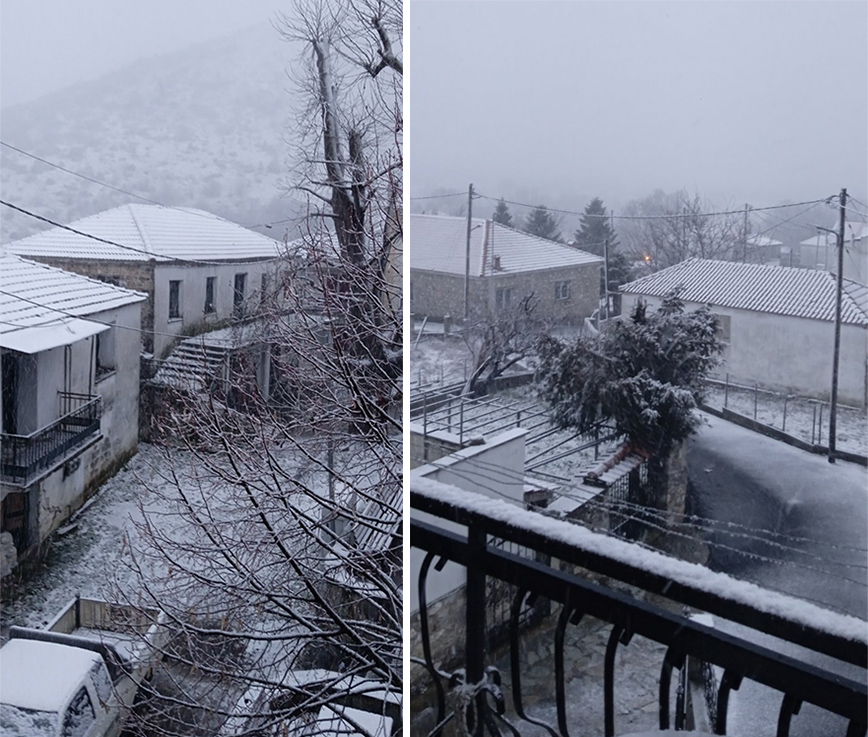 Χιόνια στα χωριά της Λάρισας – Πανέμορφες λευκές εικόνες