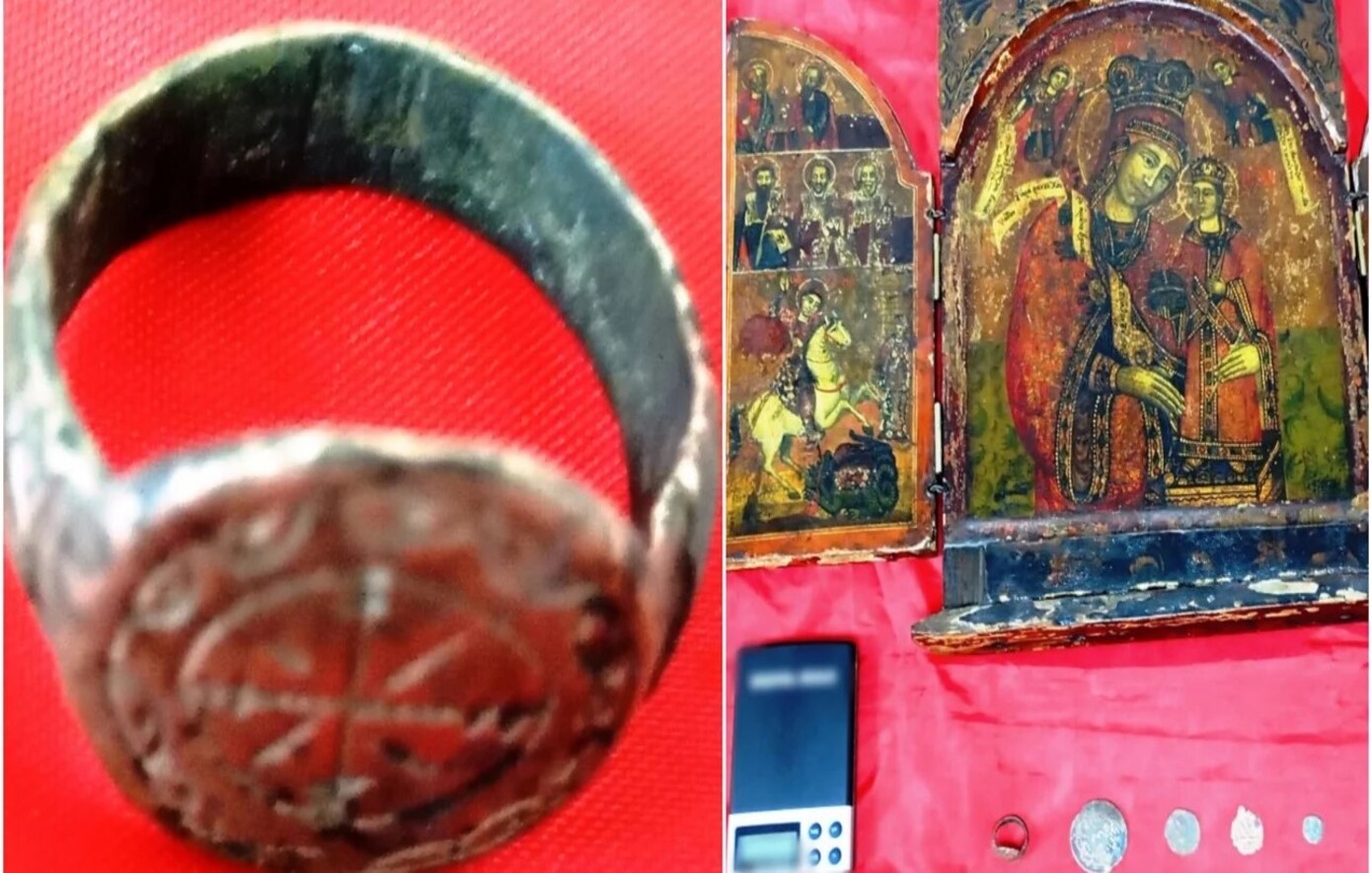 35χρονος έκρυβε στο σπίτι του στη Θεσσαλονίκη δαχτυλίδι με διάκοσμο βυζαντινής εποχής, αγιογραφία και νομίσματα
