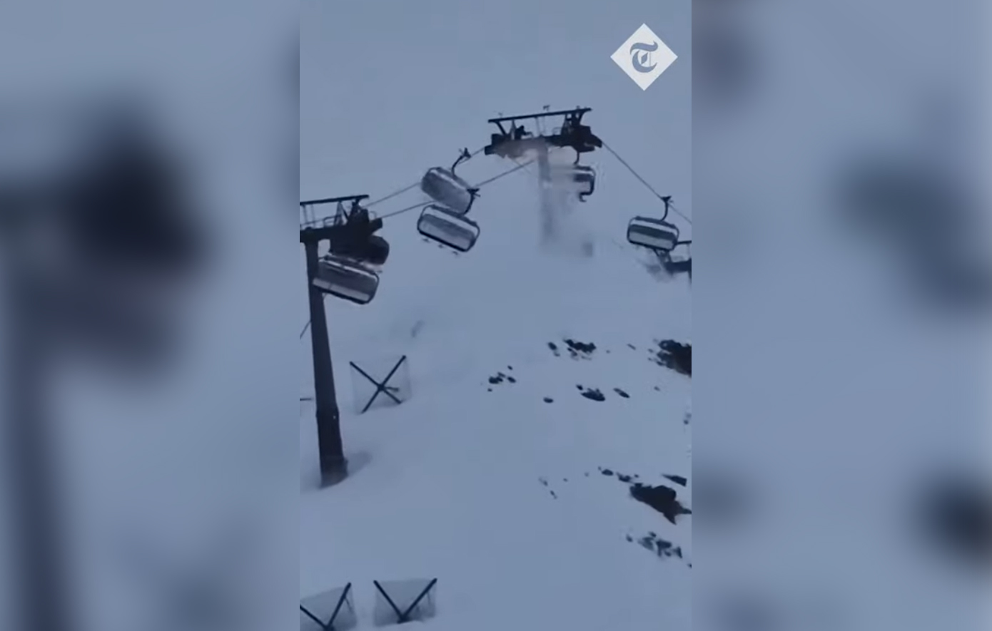 Θυελλώδεις άνεμοι παραλίγο να αναποδογυρίσουν λιφτ σε χιονοδρομικό της Ιταλίας &#8211; Δείτε βίντεο