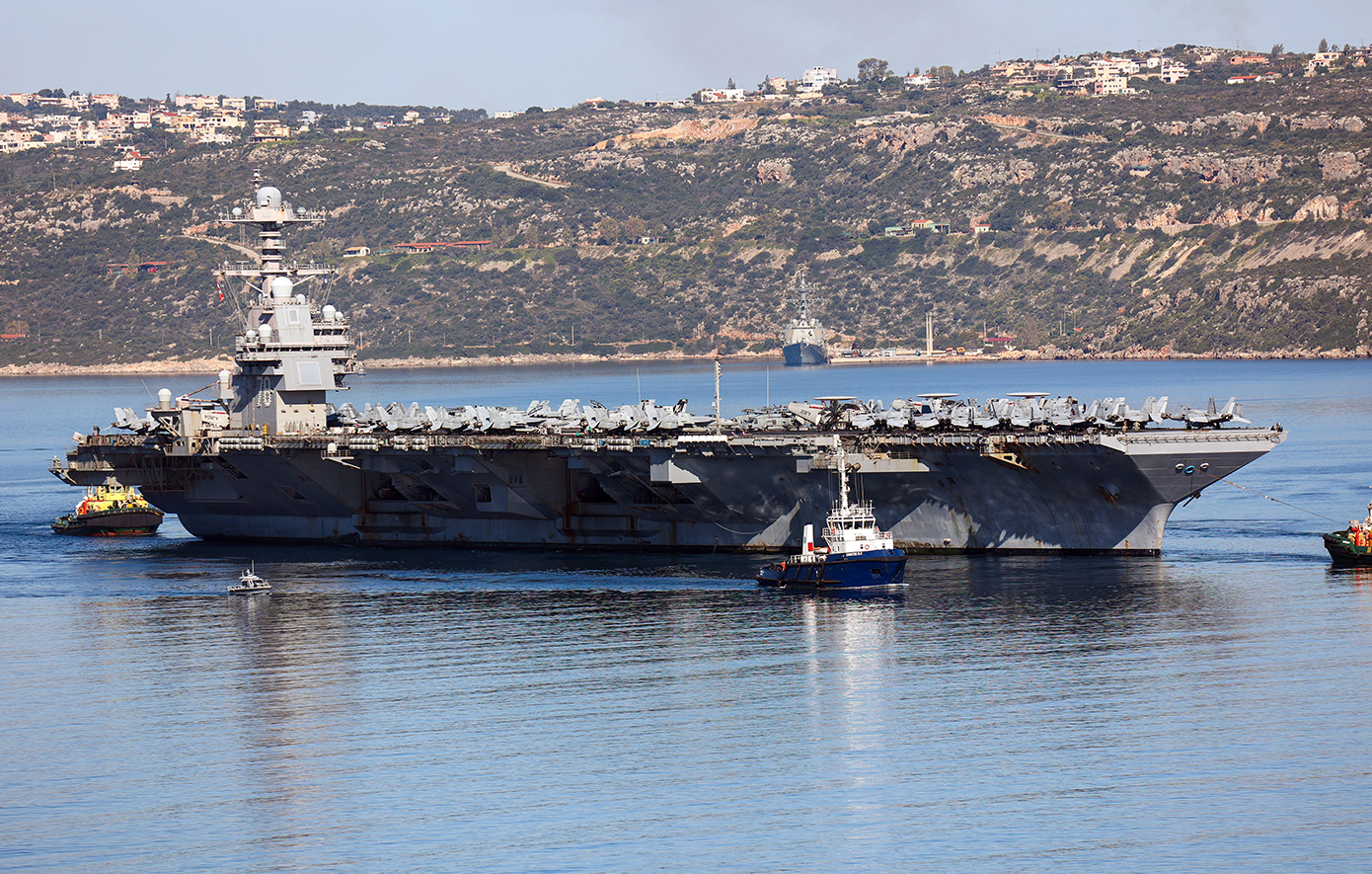 Απέπλευσε από τη Σούδα το αεροπλανοφόρο Gerald Ford, το μεγαλύτερο πολεμικό πλοίο παγκοσμίως