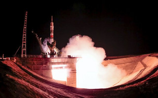 The Soyuz TMA-17M spacecraft carrying the International Space Station (ISS) crew of Kjell Lindgren of the U.S., Oleg Kononenko of Russia and Kimiya Yui of Japan blasts off from the launch pad at the Baikonur cosmodrome, Kazakhstan, July 23, 2015. REUTERS/Shamil Zhumatov