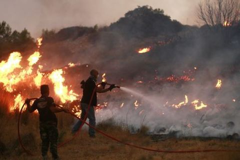 Σε εξέλιξη η πυρκαγιά στο Αλιβέρι