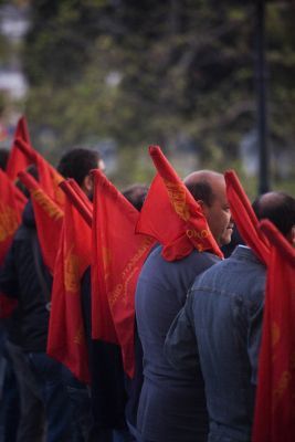 Παράσταση διαμαρτυρίας από ΠΑΜΕ και ΠΑΣΕΒΕ