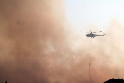 Σε ύφεση η φωτιά στη Σάμο