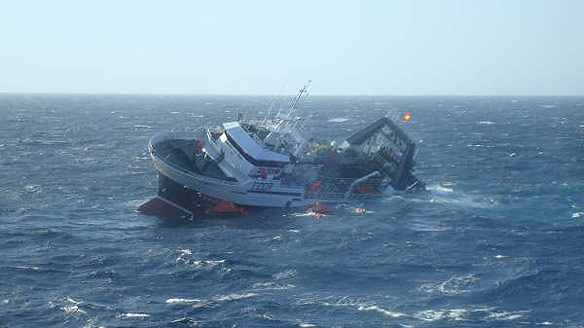 Βύθιση φορτηγού πλοίου στην Κεφαλονιά