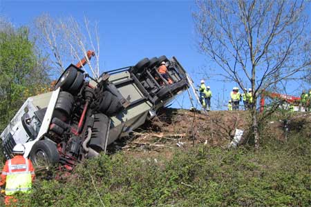 Φορτηγό ξέφυγε από την πορεία του κι έπεσε σε..χωράφι!