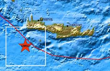 Σεισμός 4,4 Ρίχτερ ανοιχτά της Κρήτης