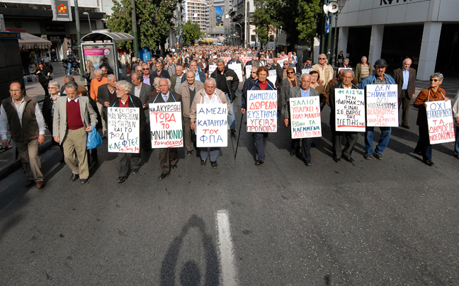 Κλειστό το κέντρο από την πορεία των συνταξιούχων