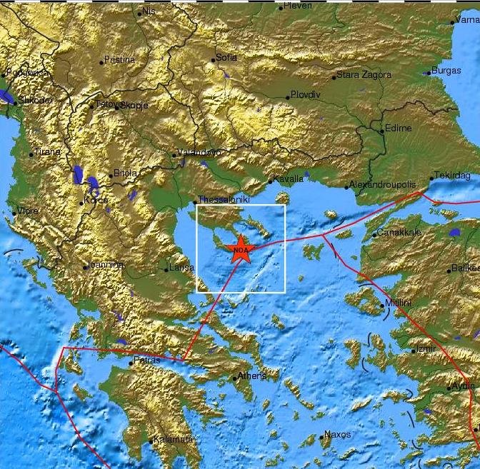 Σεισμός 3,4  Ρίχτερ ανατολικά της Θεσσαλονίκης