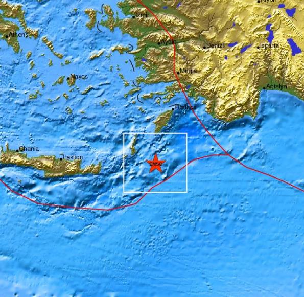 Σεισμός 4,7 Ρίχτερ νοτιοανατολικά της Καρπάθου