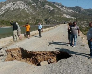 Σοβαρή καθίζηση λιμνοδεξαμενής στα Χανιά