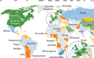 Οι αξιολογήσεις των χωρών από τη Standard &#038; Poor’s