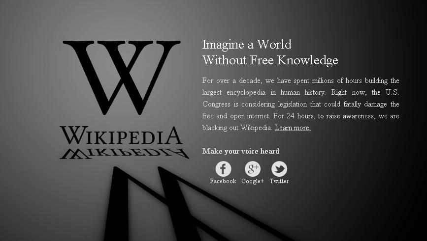 Επισκεψιμότητα-ρεκόρ για τη Wikipedia την ημέρα του μπλακ-άουτ