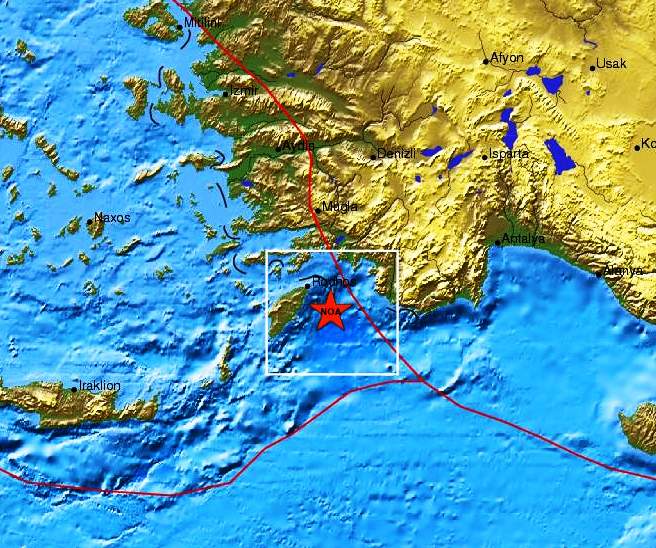 Σεισμική δόνηση 4 Ρίχτερ κοντά στη Ρόδο