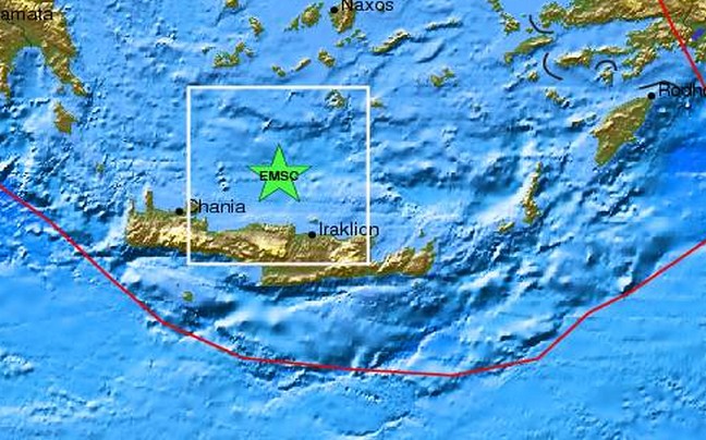 Ισχυρός σεισμός ανοιχτά του Ηρακλείου Κρήτης