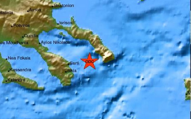 Σεισμός 5,1 ρίχτερ κοντά στη Χαλκιδική