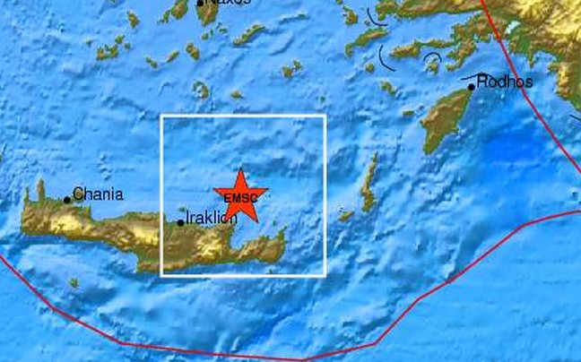 Σεισμός 3,7 ρίχτερ ανοιχτά της Κρήτης
