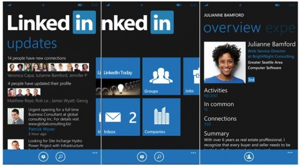 Windows Phone εφαρμογή για το LinkedIn