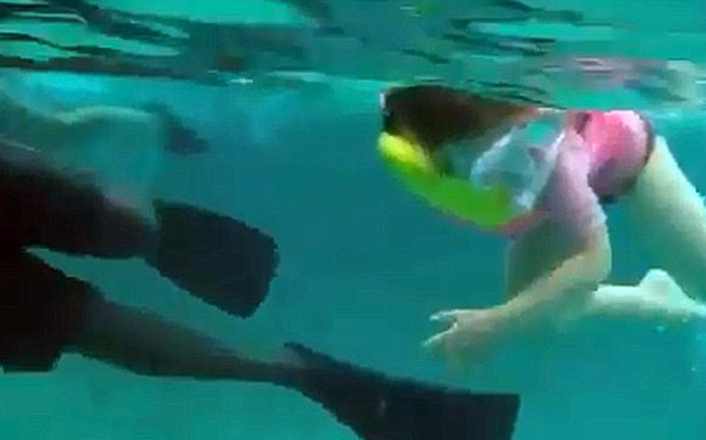 Έβαλαν την 5χρονη κόρη τους να κολυμπήσει με καρχαρίες