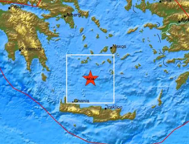 Ασθενής σεισμική δόνηση μεταξύ Κρήτης και Μήλου
