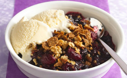 Ice cream cherry crisp