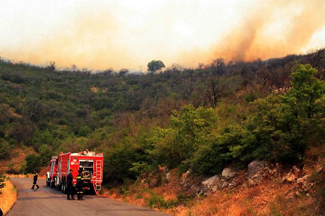 Υπό μερικό έλεγχο η φωτιά στη Νεμέα