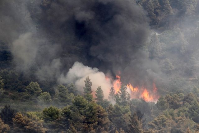 Διάσπαρτες εστίες φωτιάς στο Άγιο Όρος