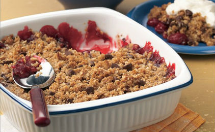 Chocolate cherry crisp