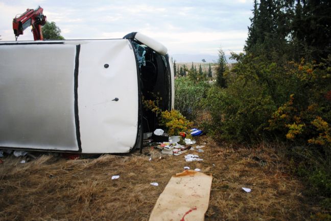 Ανετράπη λεωφορείο που ταξίδευε από Ελλάδα προς Βουλγαρία