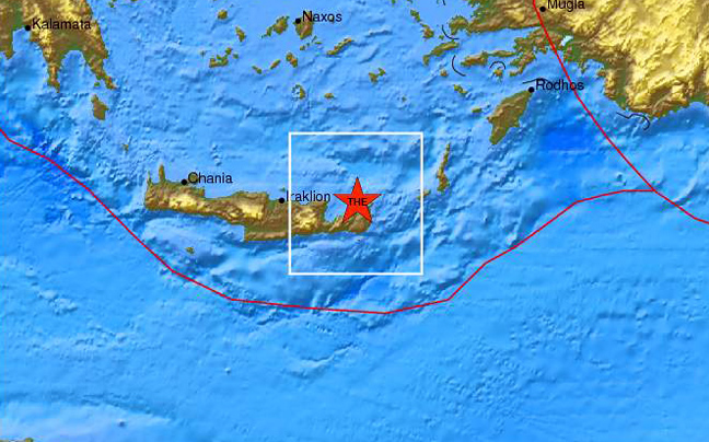 Σεισμός 4,8 Ρίχτερ ανοιχτά της Σητείας