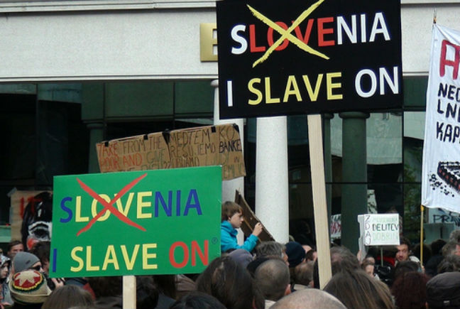 Διαμαρτυρίες στη Σλοβενία κατά της λιτότητας