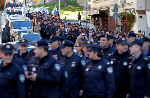 Ένστολη διαμαρτυρία στην Κροατία