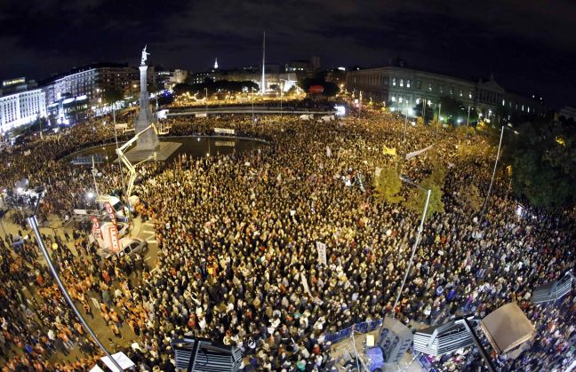 Ρεκόρ συμμετοχής στις ισπανικές διαδηλώσεις