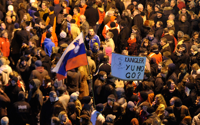 Αντικυβερνητικές διαδηλώσεις στη Σλοβενία