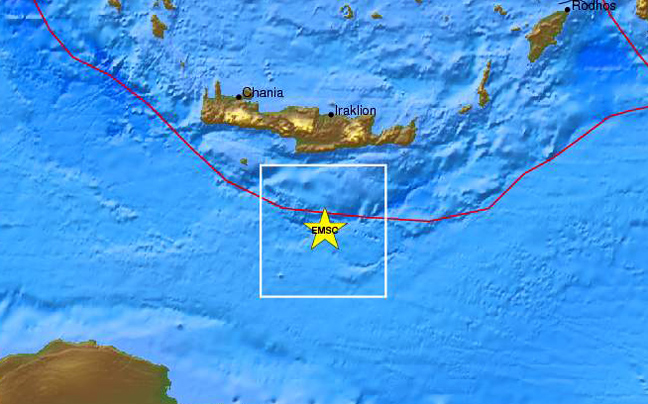 Σεισμός 4,4 Ρίχτερ νότια της Κρήτης