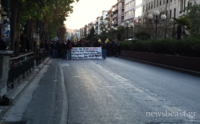 Κλειστή η Πατησίων στο ύψος της ΑΣΟΕΕ