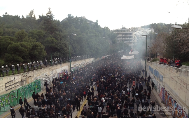 Επί της οδού Μουστοξύδη η πορεία των αντιεξουσιαστών