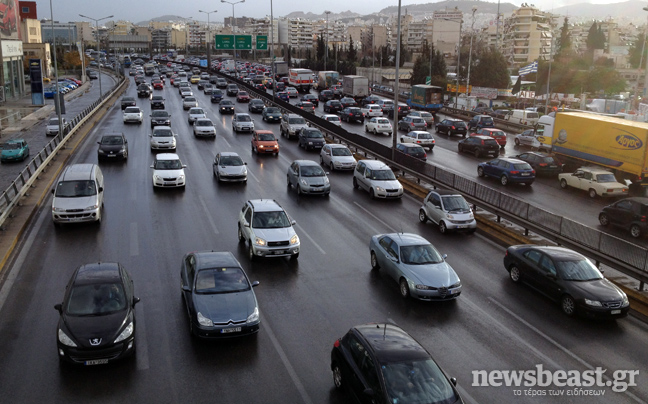 Μποτιλιάρισμα στους δρόμους λόγω απεργίας